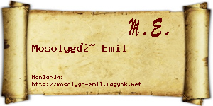 Mosolygó Emil névjegykártya